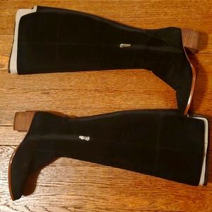 Mark Fisher black suede knee high boots